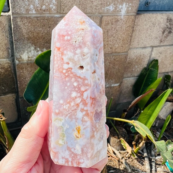 Pink Amethyst Flower Agate Tower - Picture 11 of 12